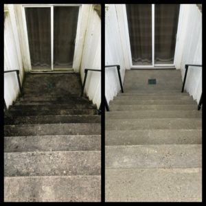 newtown basement step pressure washing