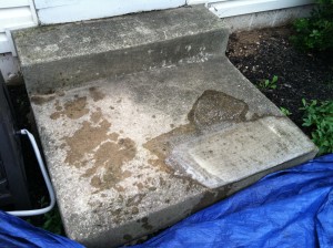 concrete steps before
