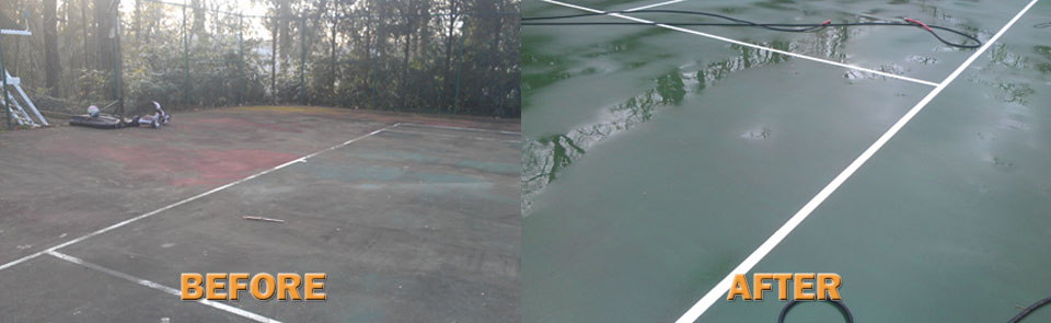 tennis courts before and after